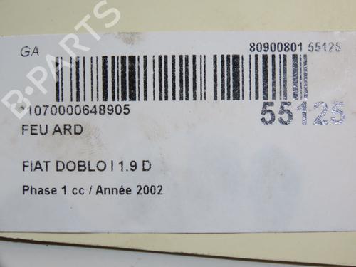 Used Right taillight FIAT DOBLO MPV (119_, 223_) 1.9 D (223AXB1A) (63 hp) 28969607