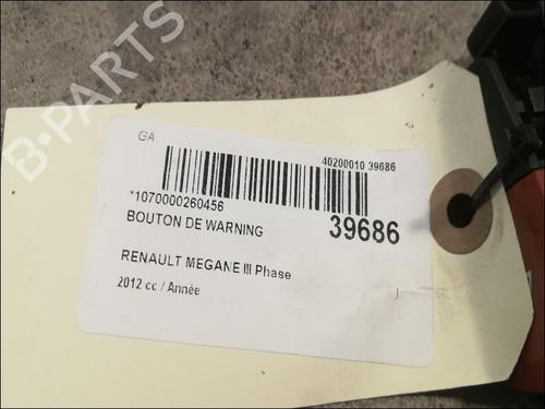 Used Warning switch RENAULT MEGANE III Grandtour (KZ0/1) 1.5 dCi (KZ0C, KZ1A) (90 hp) 9611113