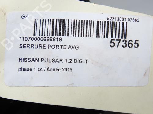 Used Front left lock NISSAN PULSAR Hatchback (C13) 1.2 DIG-T (115 hp) 32308411