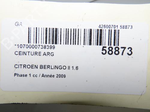 Sikkerhedssele bag venstre CITROËN BERLINGO MULTISPACE (B9) 1.6 HDi 90 | BP38449281I29 - Image 4