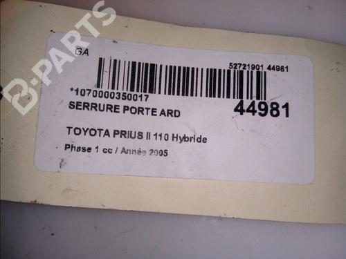 Rear right lock TOYOTA PRIUS Liftback (_W2_) 1.5 Hybrid (NHW20_, NHW20R) | BP11103436C99 