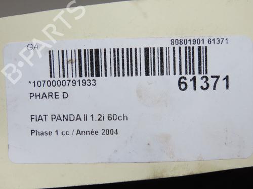 Used Right headlight Right headlight FIAT PANDA (169_) 1.2 (169.AXB11, 169.AXB1A) (60 hp) 40518092 40518092