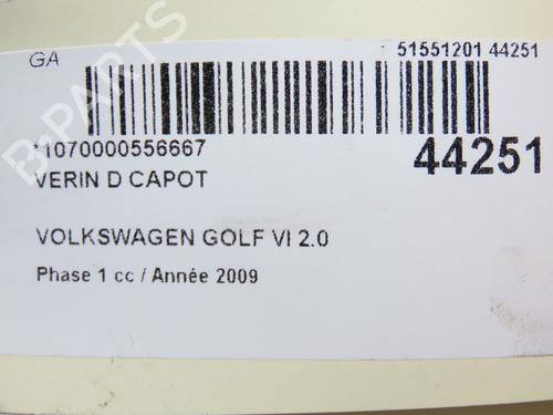 Used Hood lift support VW GOLF VI (5K1) 2.0 TDI (110 hp) 28801883