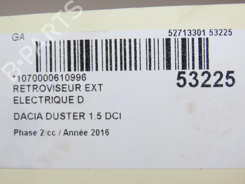 Right mirror DACIA DUSTER (HS_) 1.5 dCi | BP28968649C27 