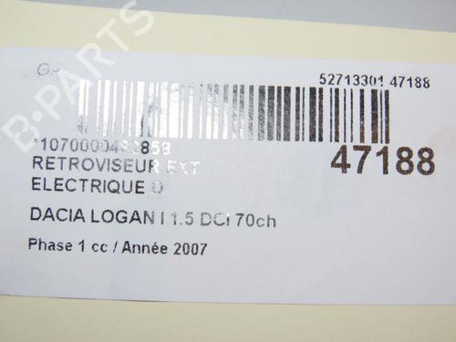 Right mirror DACIA LOGAN MCV (KS_) 1.5 dCi (KS0K) | BP28968616C27 