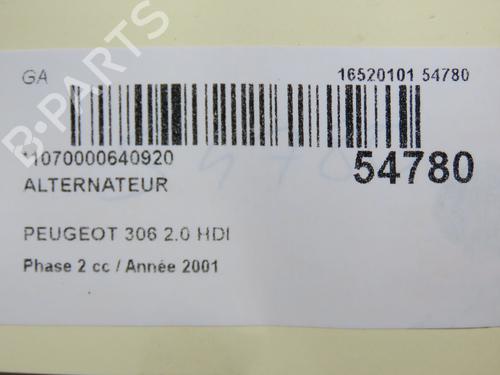 Used Alternator PEUGEOT 306 Hatchback (7A, 7C, N3, N5) 2.0 HDI 90 (90 hp) 31120074