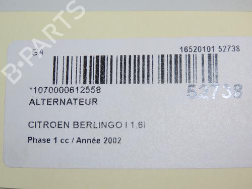 Used Alternator CITROËN BERLINGO / BERLINGO FIRST MPV (MF_, GJK_, GFK_) 1.6 16V (MFNFU) (109 hp) 30447496