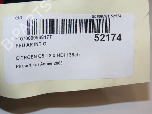 Used Left tailgate light CITROËN C5 III (RD_) 2.0 HDi (RDRHD8, RDRHDJ, RDRHR8, RDRHRJ) (136 hp) 28832616