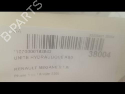 Used ABS pump RENAULT MEGANE III Hatchback (BZ0/1_, B3_) 1.6 16V Hi-Flex (BZ03) (110 hp) 9603957
