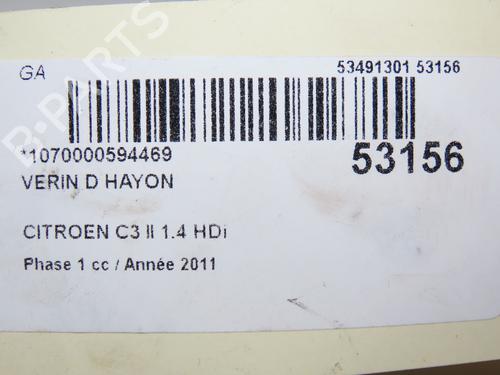 Used Tailgate lift support CITROËN C3 II (SC_) 1.4 HDi 70 (SC8HZC, SC8HR0, SC8HP4) (68 hp) 28969305