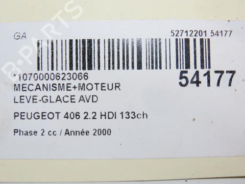 Used Front right window mechanism PEUGEOT 406 (8B) 2.2 HDi (133 hp) 28968480
