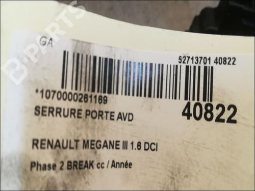 Front right lock RENAULT MEGANE III Grandtour (KZ0/1) 1.6 dCi (KZ00, KZ12, KZ13) | BP9611284C97 