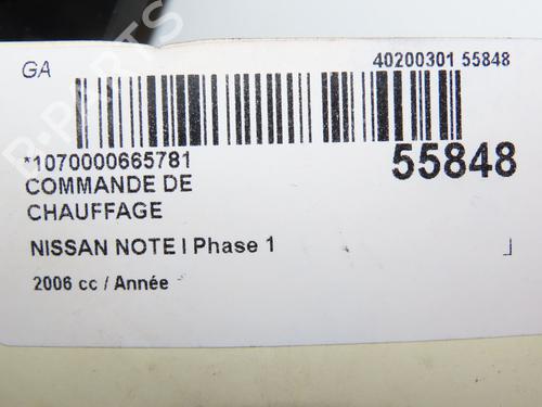 Climate control NISSAN NOTE (E11, NE11) 1.6 | BP31120479I5 