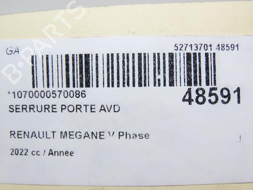Serrure avant droite RENAULT MEGANE E-TECH SUV EV60 (BNJ1) (218 hp) 28831571