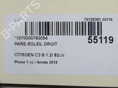 right-sun-visor-citroen-c3-iii-sx-2016-36427324 main image