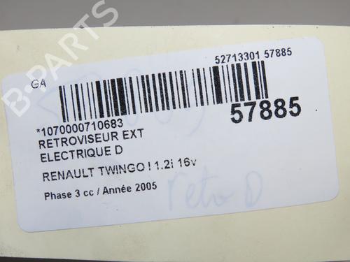 Used Right mirror Right mirror RENAULT TWINGO I (C06_) 1.2 16V (C06C, C06D, C06K) (75 hp) 40554307 40554307