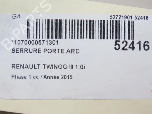 Rear right lock RENAULT TWINGO III (BCM_, BCA_) 1.0 SCe 70 | BP28969041C99 