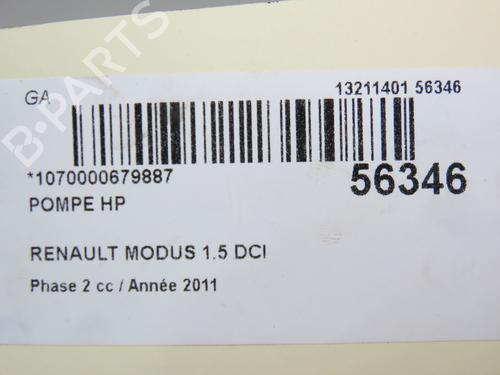 Injeksjonsspumpe RENAULT MODUS / GRAND MODUS (F/JP0_) 1.5 dCi 75 (75 hp) 30841085