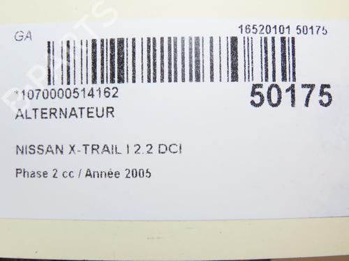 Alternator NISSAN X-TRAIL I (T30) 2.2 dCi 4x4 | BP28801423M7 