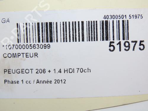 Used Instrument cluster PEUGEOT 206+ (2L_, 2M_) 1.4 HDi eco 70 (68 hp) 28830464