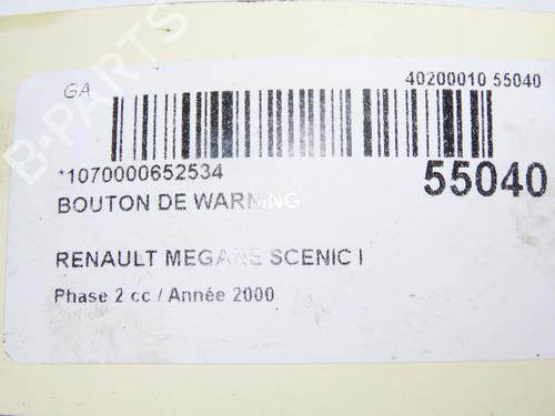 Pulsante luci di emergenza RENAULT SCÉNIC I MPV (JA0/1_, FA0_) 2.0 16V (JA1B, JA1D, JA0C) (139 hp) 29739513