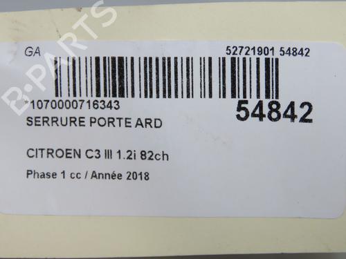 Rear right lock CITROËN C3 III (SX) 1.2 VTi 82 | BP32253920C99 