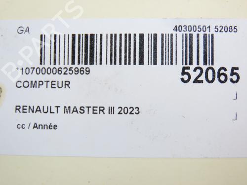 Compteur de vitesse RENAULT MASTER III Van (FV) 2.3 dCi 135 FWD (FV0N, FV08, FV06, FV00, FV1S) (136 hp) 30824913