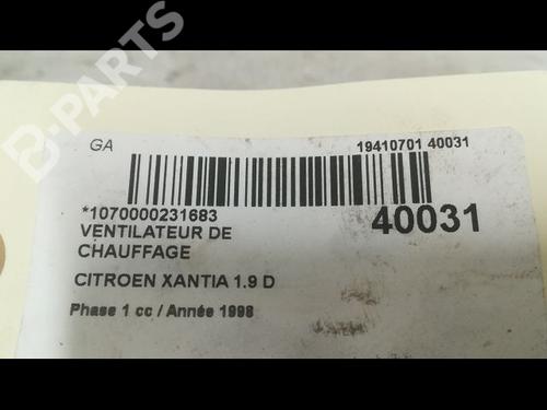 Heater blower motor CITROËN XANTIA (X1_, X2_) 1.9 SD | BP9609538M62 