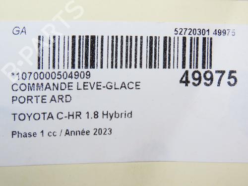 Used Right rear window switch TOYOTA C-HR (_X1_) 1.8 Hybrid (ZYX10_, ZYX11_, ZYX10R, ZYX11R) (122 hp) 28831765