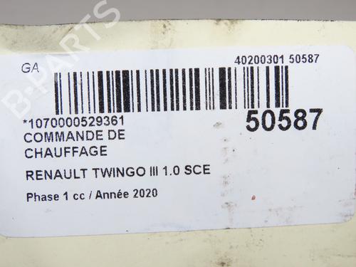 Climate control RENAULT TWINGO III (BCM_, BCA_) 1.0 SCe 65 (BCMJ) | BP40050821I5 - Image 5