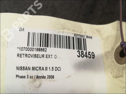 Right mirror NISSAN MICRA III (K12) 1.5 dCi | BP9603750C27