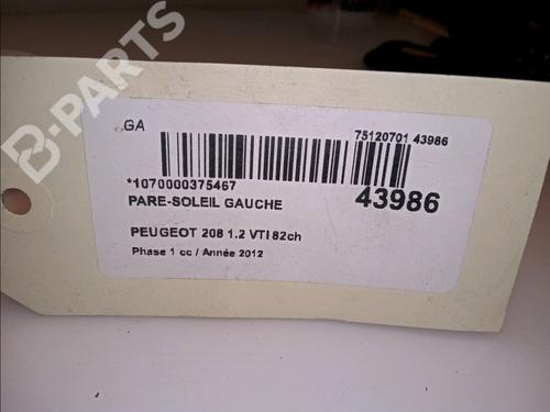 Left sun visor PEUGEOT 208 I (CA_, CC_) 1.2 VTI 82 | BP11104005I1
