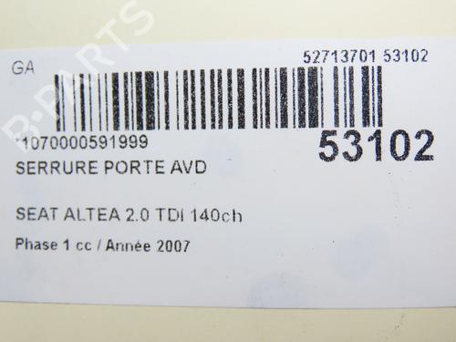 Used Front right lock SEAT ALTEA (5P1) 2.0 TDI 16V (140 hp) 28831598