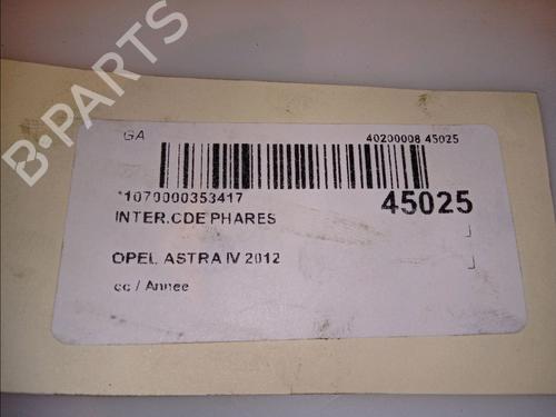 Used Headlight switch Headlight switch OPEL ASTRA J (P10) 1.4 Turbo (68) (120 hp) 11921380 11921380