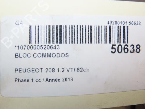 Used Steering column stalk PEUGEOT 208 I (CA_, CC_) 1.2 VTI 82 (82 hp) 28830244