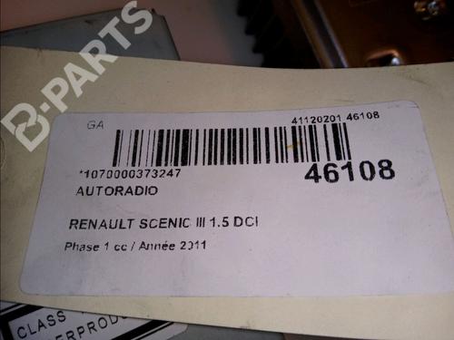Radio RENAULT SCÉNIC III (JZ0/1_) 1.5 dCi | BP11425796E6 