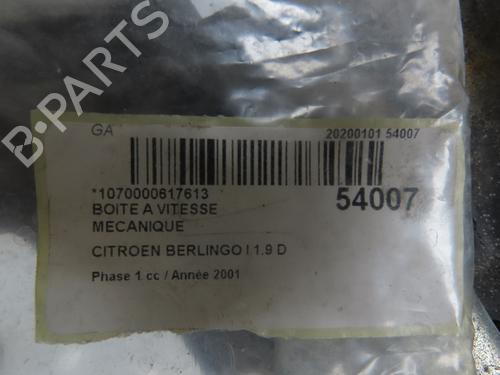 Gearbox CITROËN BERLINGO / BERLINGO FIRST Box Body/MPV (M_) 1.9 D 70 (MBWJZ, MCWJZ) | BP28801527M3