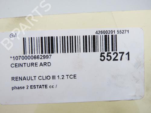 Veiligheidsgordel rechts achter RENAULT CLIO III Grandtour (KR0/1_) 1.2 16V (103 hp) 31284235