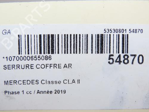 Used Tailgate lock MERCEDES-BENZ CLA (C118) AMG CLA 35 4-matic (118.351) (306 hp) 29345237