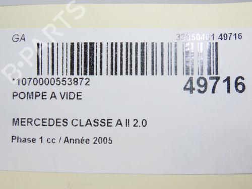 Vacuum pump MERCEDES-BENZ A-CLASS (W169) A 180 CDI (169.007, 169.307) | BP19528904M80 