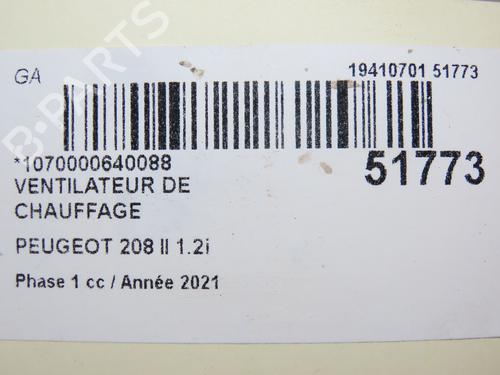 Varmeblæser PEUGEOT 208 II (UB_, UP_, UW_, UJ_) 1.2 PureTech 100 (101 hp) 28829341
