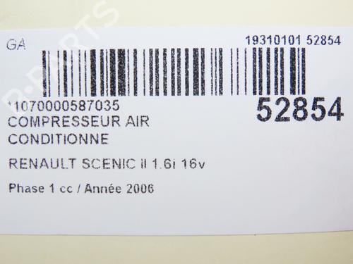 Used AC compressor RENAULT GRAND SCÉNIC II (JM0/1_) 1.6 (112 hp) 27530544