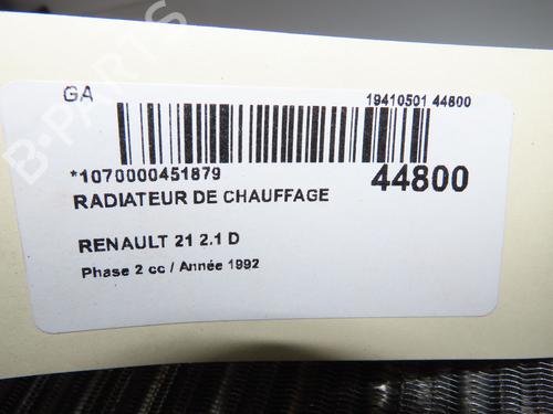 Used Heater matrix Heater matrix RENAULT 21 (B48_) 2.1 Turbo-D (B486, B488, B48V) (88 hp) 23172353 23172353