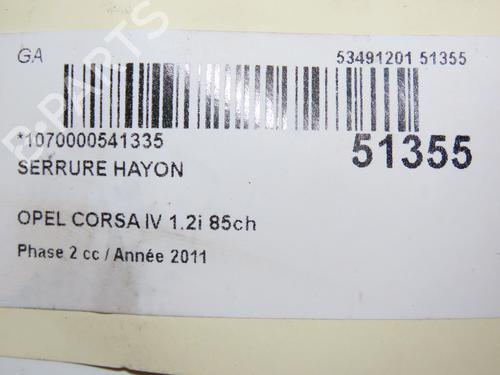 Bakluke lås OPEL CORSA D (S07) 1.2 (L08, L68) (86 hp) 28969248