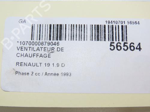 Used Heater blower motor RENAULT 19 I (B/C53_) 1.9 D (B/C534, B/C53J) (64 hp) 30652499