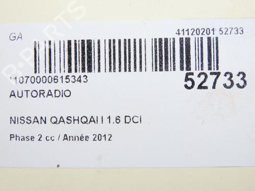 Radio NISSAN QASHQAI I (J10, NJ10) 1.6 dCi | BP31120521E6 