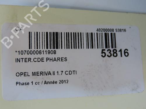 Hovedlysbryter Hovedlysbryter OPEL MERIVA B MPV (S10) 1.7 CDTI (75) (110 hp) 36310439 36310439
