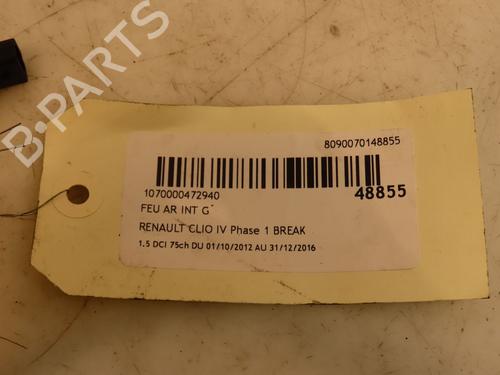 Used Left tailgate light RENAULT CLIO IV Grandtour (KH_) 1.5 dCi 75 (75 hp) 16688334