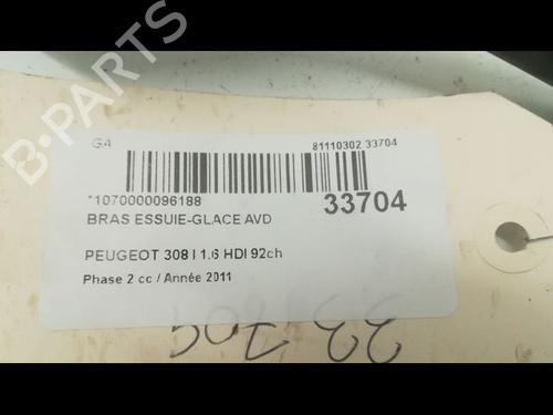 Used Front windshield wiper arm PEUGEOT 308 I (4A_, 4C_) 1.6 HDi (92 hp) 14881104