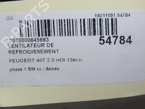 Used Radiator fan PEUGEOT 407 SW (6E_, 6D_) 2.0 HDi 135 (136 hp) 30630833
